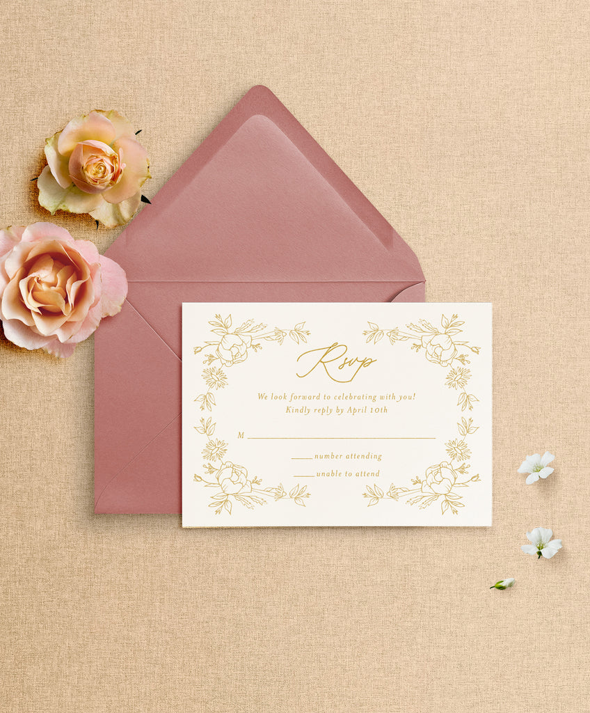 Whimsical Floral Wedding Invitation